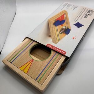 Kikkerland Wood Desktop Corn Hole Beanbag Toss Game